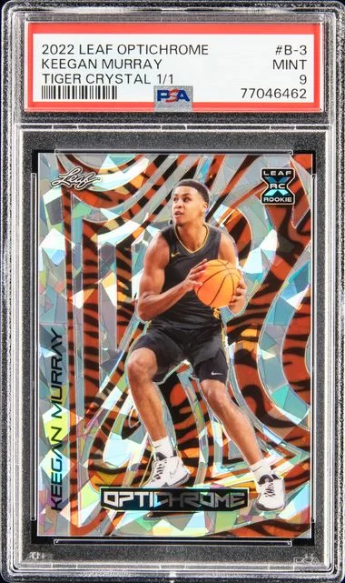 2022 Leaf B3 Keegan Murray Optichrome Tiger Crystal #1/1 card image