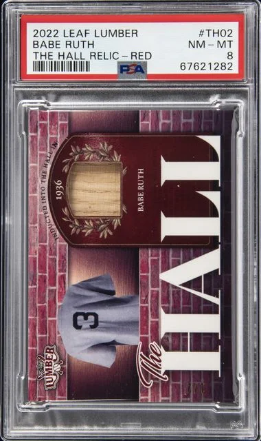 2022 Leaf Babe Ruth Lumber The Hall Relic Red #TH-02 card image