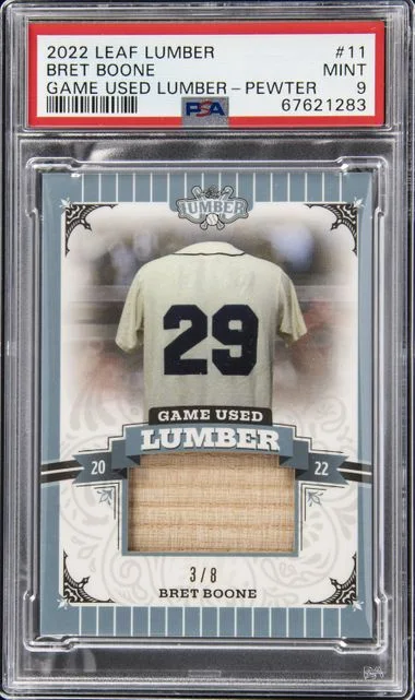 2022 Leaf Bret Boone Game-Used Lumber Game Used Lumber Pewter #GUL-11 card image