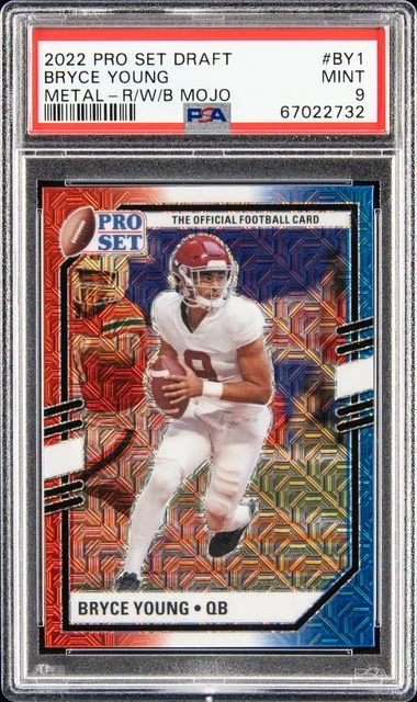 2022 Leaf Bryce Young Pro Set Draft Metal Red/White/Blue Mojo #By1 card image