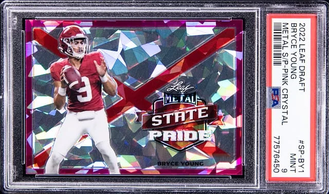 2022 Leaf Bryce Young Draft Metal State Pride Pink Crystal #SP-BY1 card image