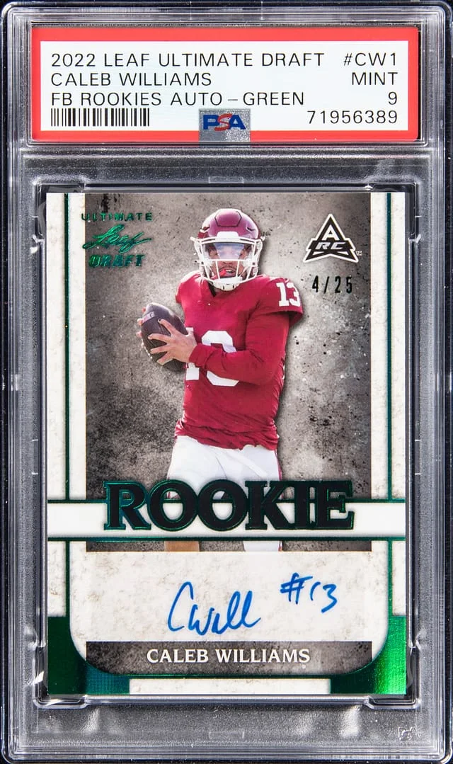 2022 Leaf Caleb Williams Ultimate Draft Autographs Platinum Spectrum #CW1 card image