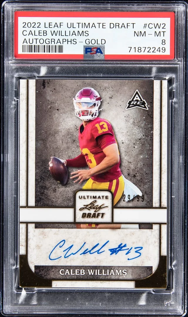 2022 Leaf Caleb Williams Ultimate Draft Autographs Gold #CW2 card image