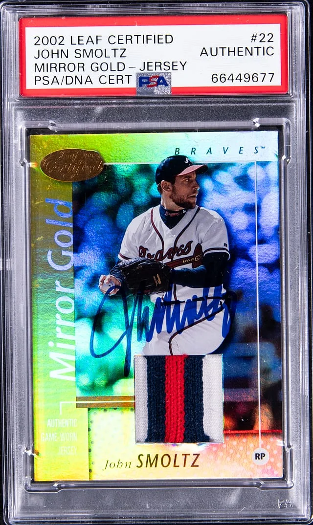 2022 Leaf Certified John Smoltz Mirror Gold Jersey #22 card image