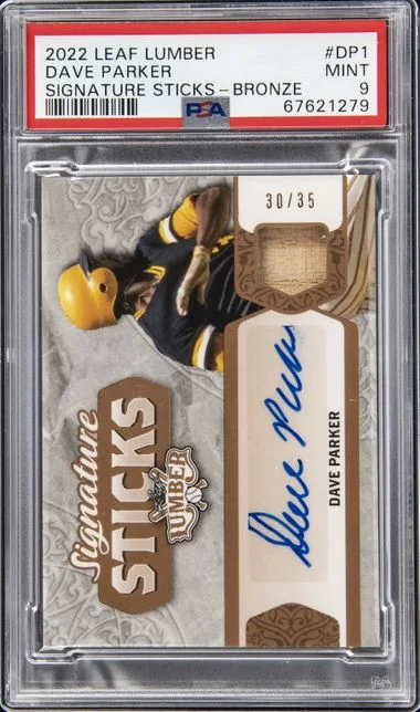 2022 Leaf Dave Parker Game-Used Lumber Signature Sticks Bronze #SS-DP1 card image