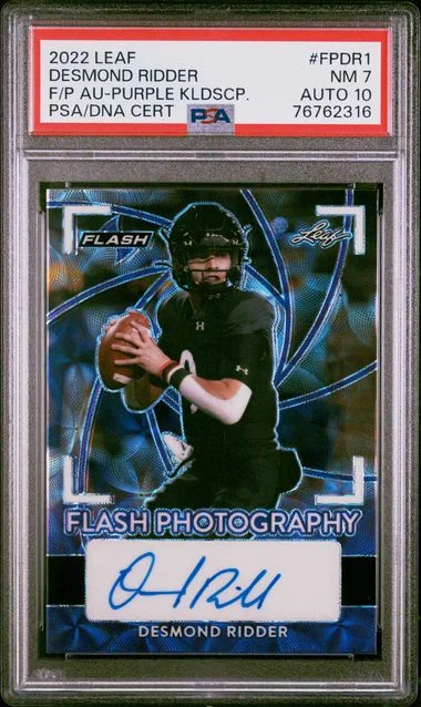 2022 Leaf Desmond Ridder Flash Flash Photography Autographs Purple Kaleidoscope #FPDR1 card image