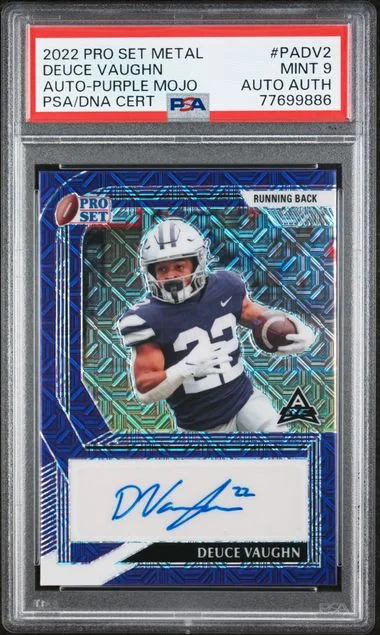 2022 Leaf Deuce Vaughn Pro Set Metal Autographs Purple Mojo #PADV2 card image