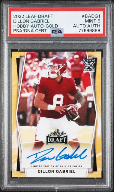 2022 Leaf Dillon Gabriel Draft Hobby Autographs Gold #Badg1 card image