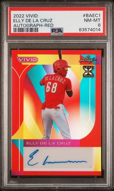 2022 Leaf Elly De La Cruz Vivid Autograph Red #BAEC1 card image