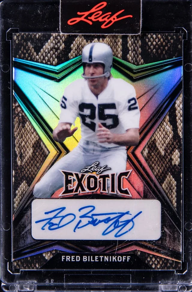 2022 Leaf Fred Biletnikoff Exotic #EA-FB1 card image