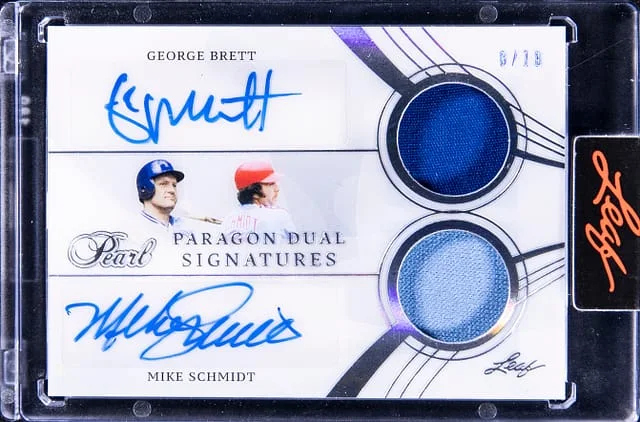 2022 Leaf George Brett/Mike Schmidt Pearl Pargon Dual Signature #PS2-2 card image