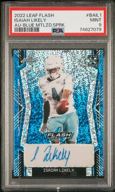 2022 Leaf Isaiah Likely Flash Autographs Blue Metalized Sparkles #BA-IL1 card image