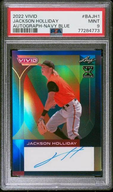 2022 Leaf Jackson Holliday Vivid Autograph Navy Blue #BA-JH1 card image