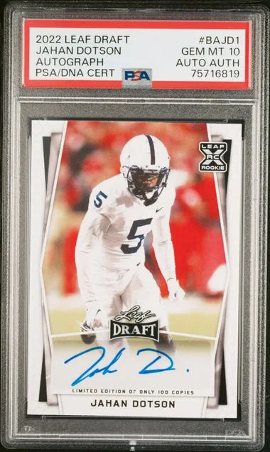 2022 Leaf Jahan Dotson Draft Autographs #BA-JD1 card image