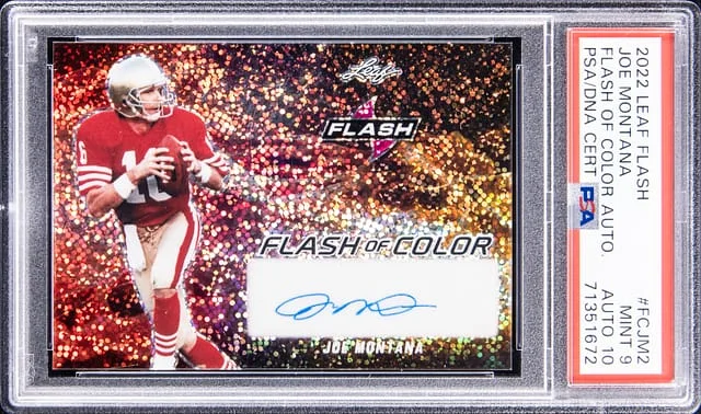 2022 Leaf Joe Montana Flash of Color Autograph #FC-JM2 card image
