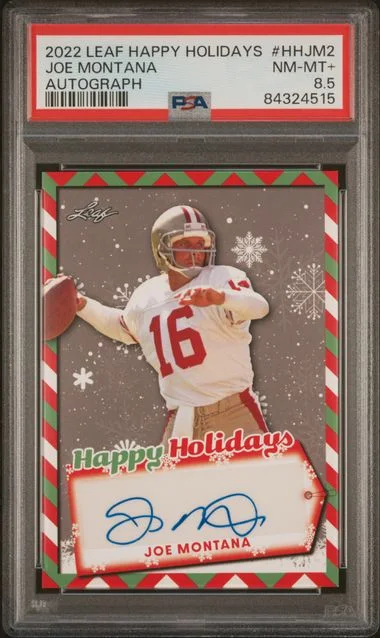 2022 Leaf Joe Montana Happy Holidays Autograph #HH-JM2 card image