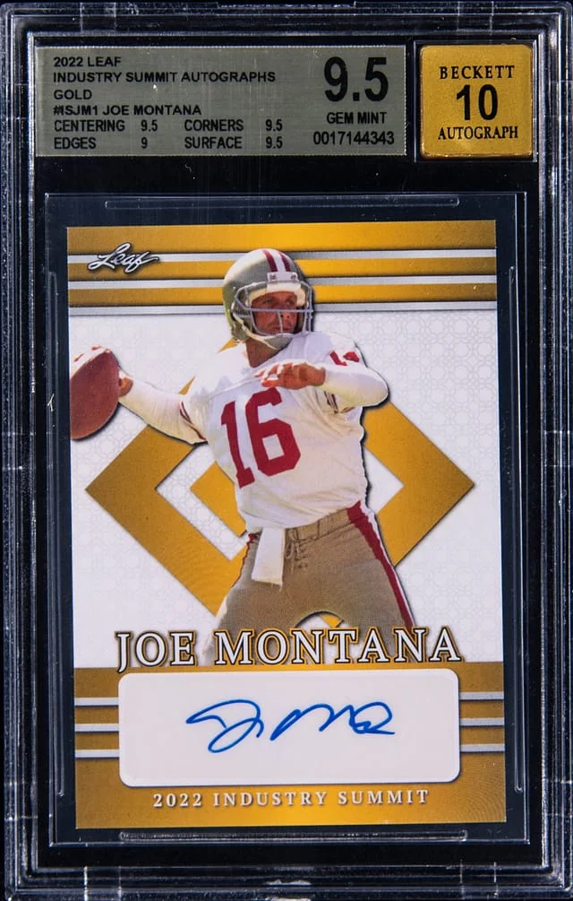2022 Leaf Joe Montana Industry Summit Autograph Gold #ISJM1 card image