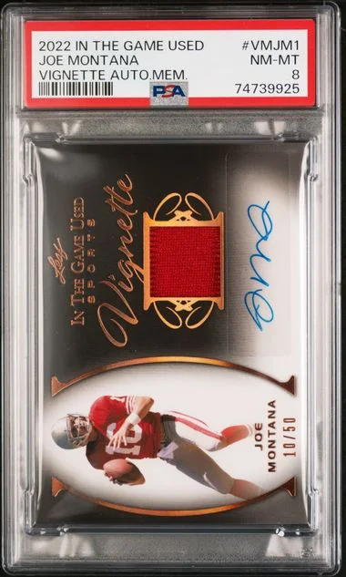 2022 Leaf Joe Montana In The Game Used Vignette Autograph Memorabilia #VM-JM1 card image