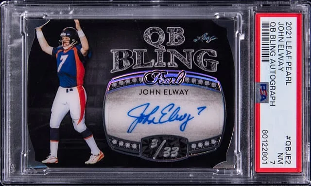 2022 Leaf John Elway Pearl QB Bling Autograph #QB-JE2 card image