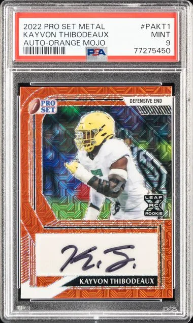 2022 Leaf Kayvon Thibodeaux Pro Set Metal Autographs Orange Mojo #PA-KT1 card image