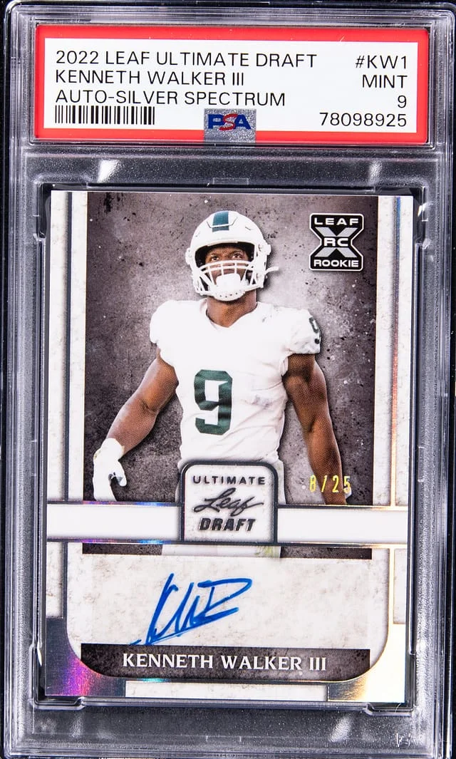 2022 Leaf Kenneth Walker III Ultimate Draft Auto-Silver Spectrum #KW1 card image