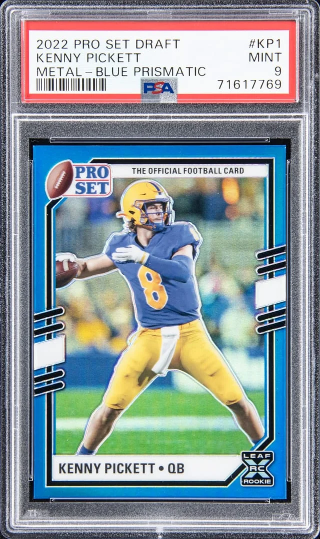 2022 Leaf Kenny Pickett Pro Set Draft Metal Blue Prismatic #KP1 card image