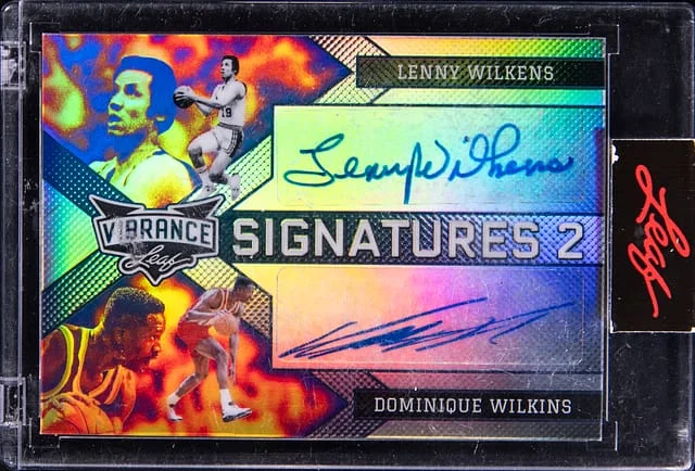 2022 Leaf Lenny WIlkens/Dominique Wilkins Vibrance Signatures 2 #VS2-13 card image