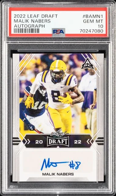 2022 Leaf Malik Nabers Draft Autographs #BAMN1 card image