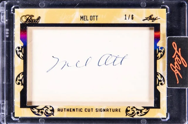 2022 Leaf Mel Ott Authentic Cut Pearl #PC-M01 card image