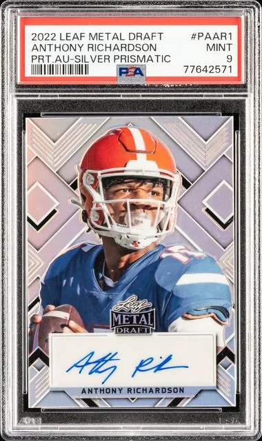 2022 Leaf Metal Anthony Richardson Draft Portrait Autographs Silver Prismatic #PA-AR1 card image