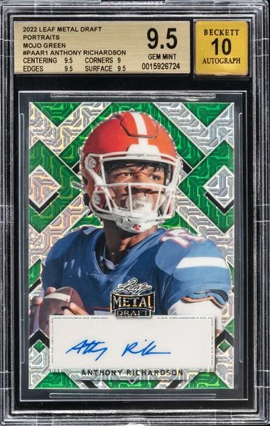 2022 Leaf Metal Anthony Richardson Draft Portraits Mojo Green #PAAR1 card image