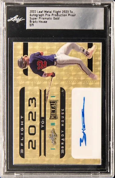 2022 Leaf Metal Autograph Pre-Production Proof - Brady House Super Prismatic Flight #2023 card image
