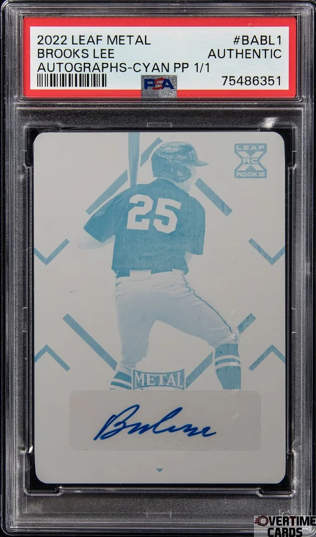 2022 Leaf Metal Brooks Lee Autographs Cyan Printing Plate #BABL1 card image