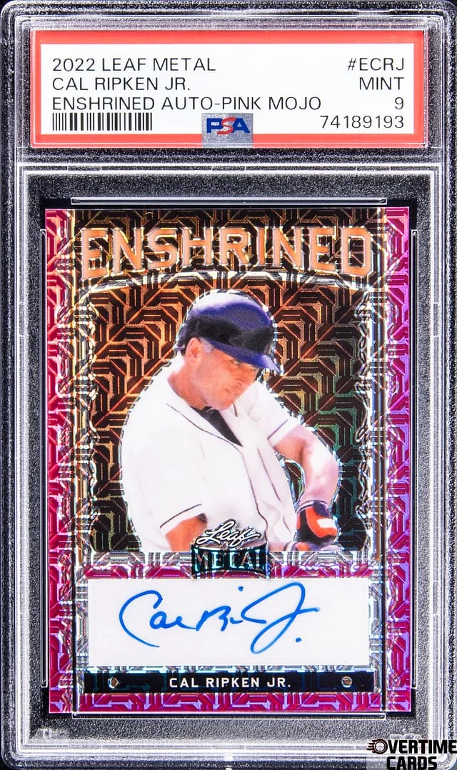 2022 Leaf Metal Cal Ripken Jr. Enshrined Autograph Pink Mojo #ECRJ card image