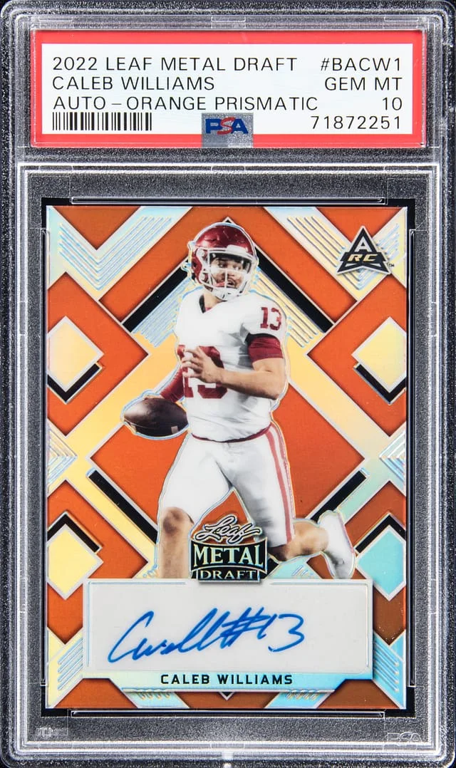 2022 Leaf Metal Caleb Williams Draft Autographs Black Mojo #BACW1 card image