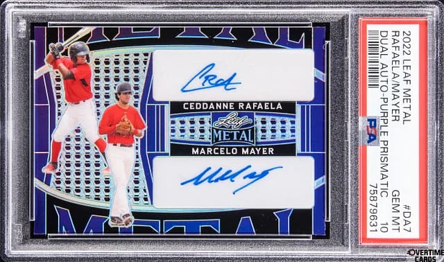 2022 Leaf Metal Ceddanne Rafaela/Marcelo Mayer Dual Autograph Purple Prismatic #DA7 card image
