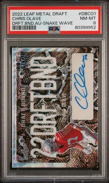 2022 Leaf Metal Chris Olave Draft Draft Bound Autographs Snake Wave #DBCO1 card image