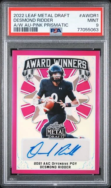 2022 Leaf Metal Desmond Ridder Draft Award Winners Autographs Pink Prismatic #Awdr1 card image