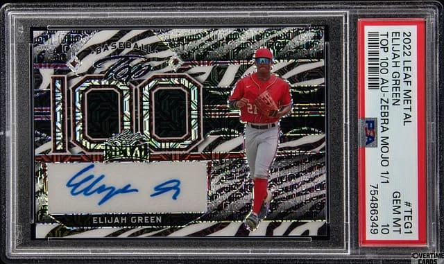 2022 Leaf Metal Elijah Top 100 Autograph Zebra Mojo #TEG1 card image