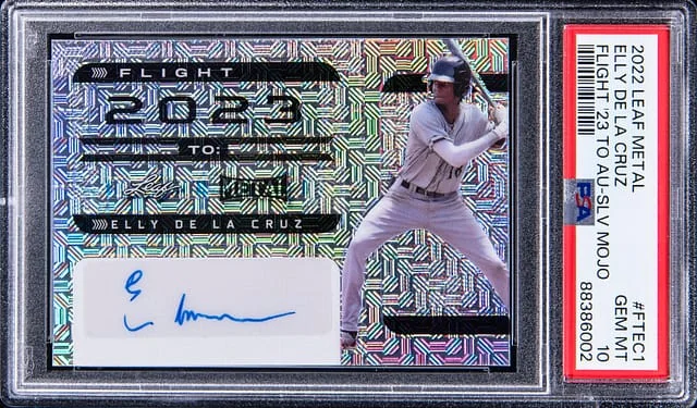 2022 Leaf Metal Elly De La Cruz Flight '23 To Autograph Silver Mojo #FT-EC1 card image