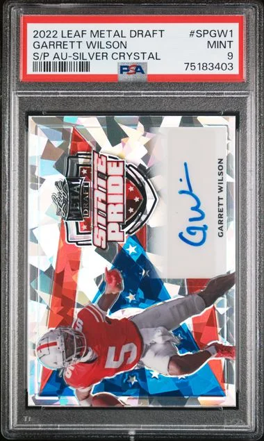 2022 Leaf Metal Garrett Wilson Draft State Pride Autographs Silver Crystal #SP-GW1 card image