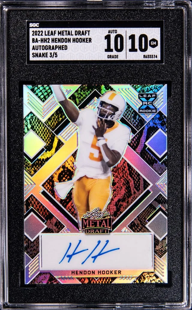 2022 Leaf Metal Hendon Hooker Draft Autographed Snake #BA-HH2 card image