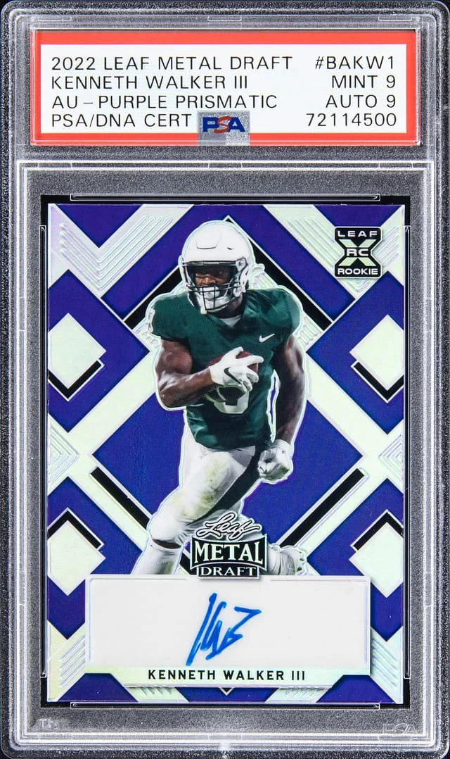 2022 Leaf Metal Kenneth Walker III Draft Autograph Purple Prismatic #BA-KW1 card image