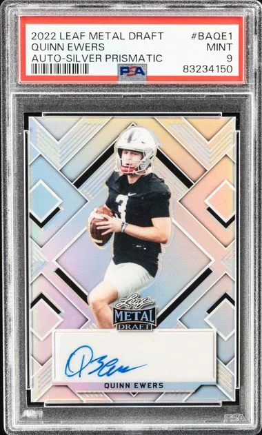 2022 Leaf Metal Quinn Ewers Draft Autographs Silver Prismatic #BAQE1 card image