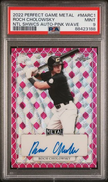 2022 Leaf Metal Roch Cholowsky Perfect Game National Showcase Autographs Pink Wave #MARC1 card image