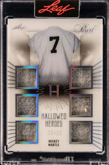 2022 Leaf Mickey Mantle Multi Authentic Game-Used Memorabilia Hallowed Heroes #HH-9 card image