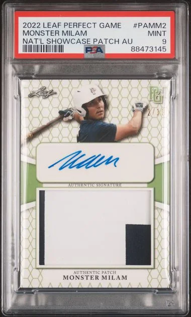 2022 Leaf Monster Milam Perfect Game National Showcase Patch Autographs #PAMM2 card image