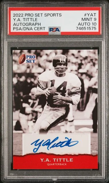 2022 Leaf Pro Set Sports Autographs Yat Y.A. Tittle #no-number card image