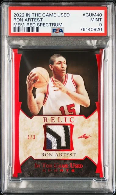 2022 Leaf Ron Artest Game-Used In The Game Used Memorabilia Red Spectrum #GUM-40 card image