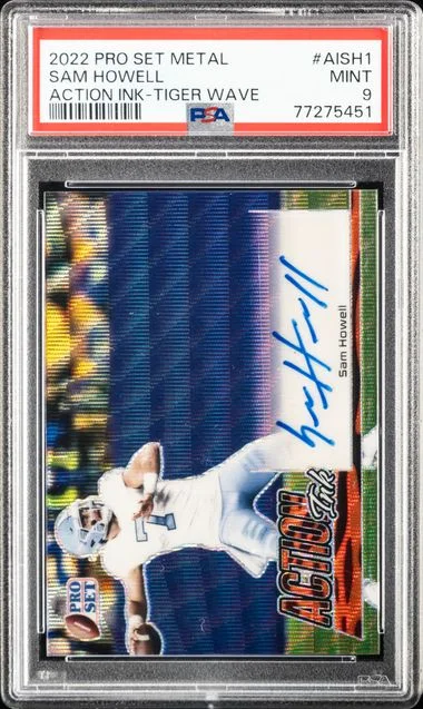 2022 Leaf Sam Howell Pro Set Metal Action Ink Tiger Wave #AI-SH1 card image